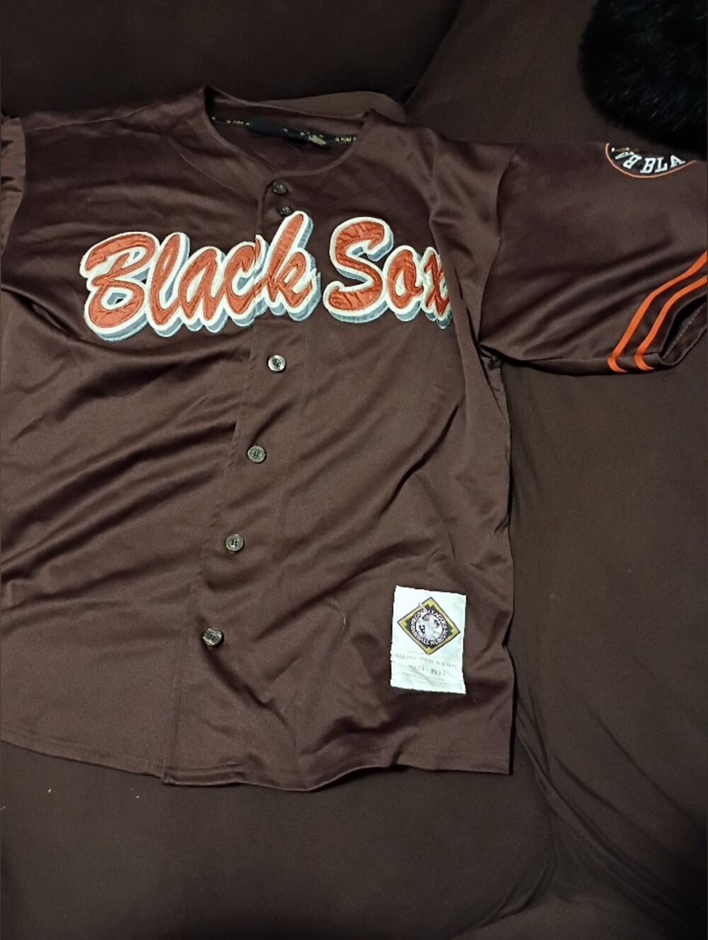 Vintage, Black Sox Brown Button-Up Baseball Jersey